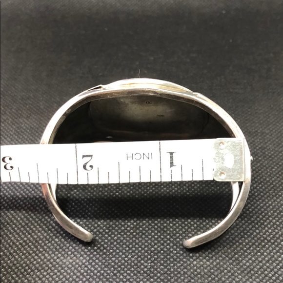 Native American Navajo large ónix cuff bracelet - Picture 7 of 8